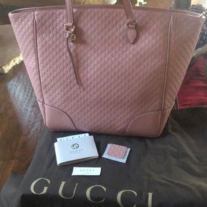 Authentic Gucci Microguccissma 449242 Pink Tote